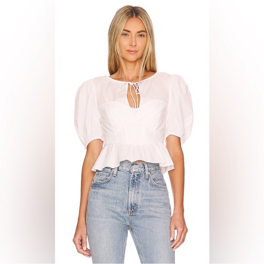 NWT For Love And Lemons Jocelyn Top White Women’s Size Medium